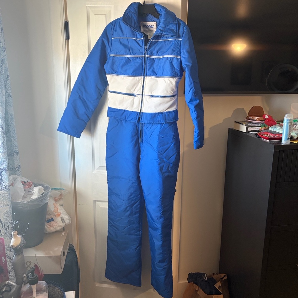 Blue and White Women's Jumpsuit